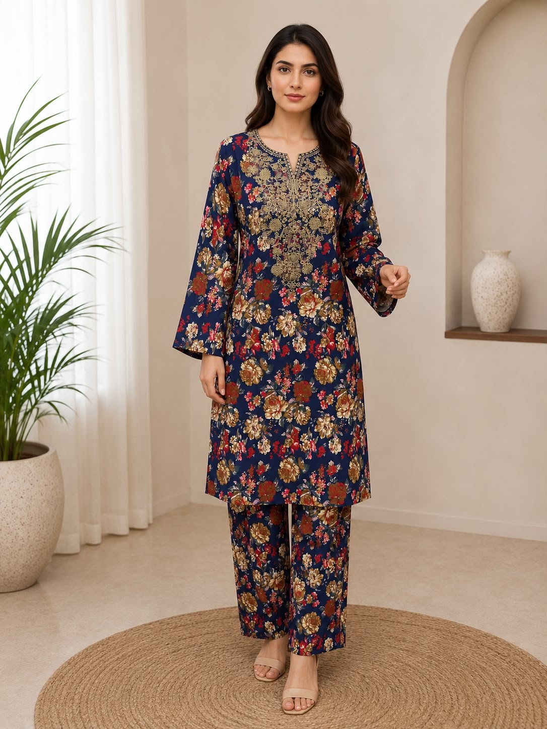 2 Piece - Embroidered Suit - 05