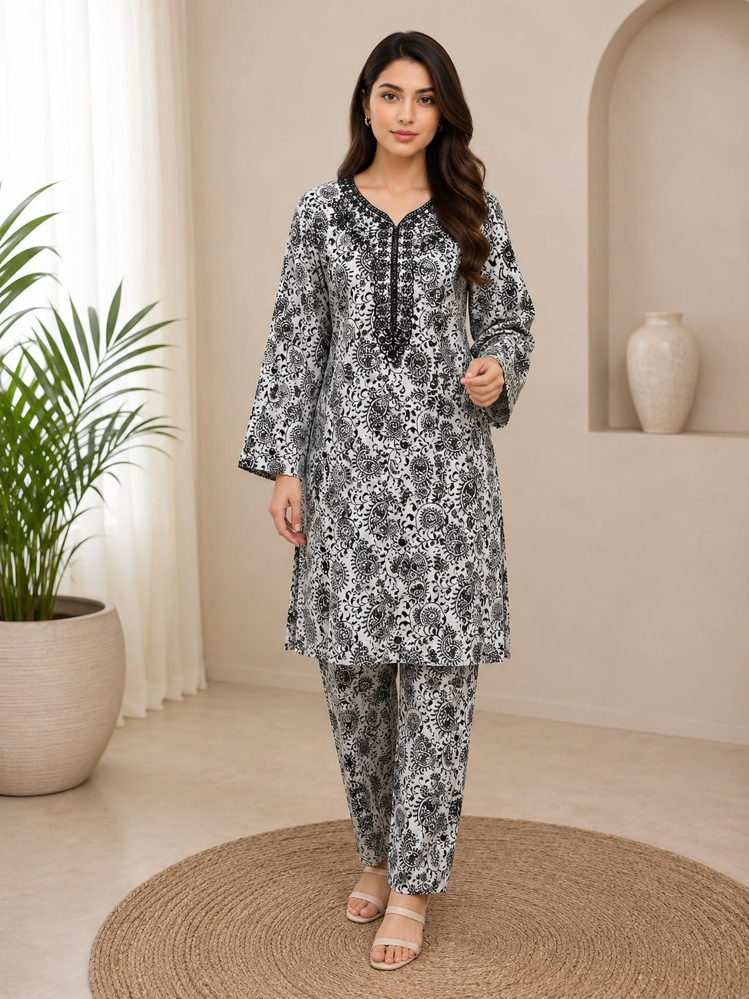 2 Piece - Embroidered Suit - 06