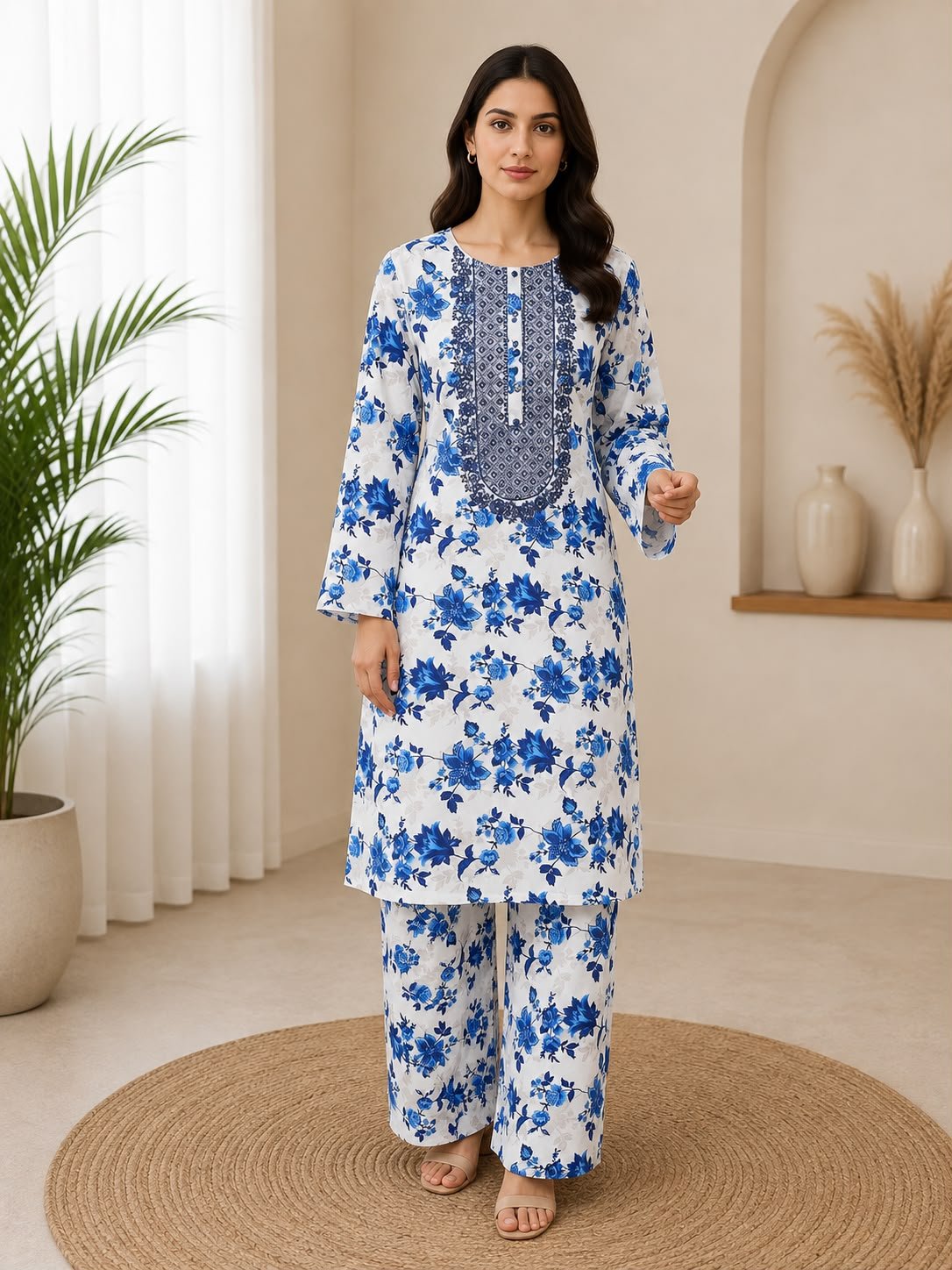 2 Piece - Embroidered Suit - 09