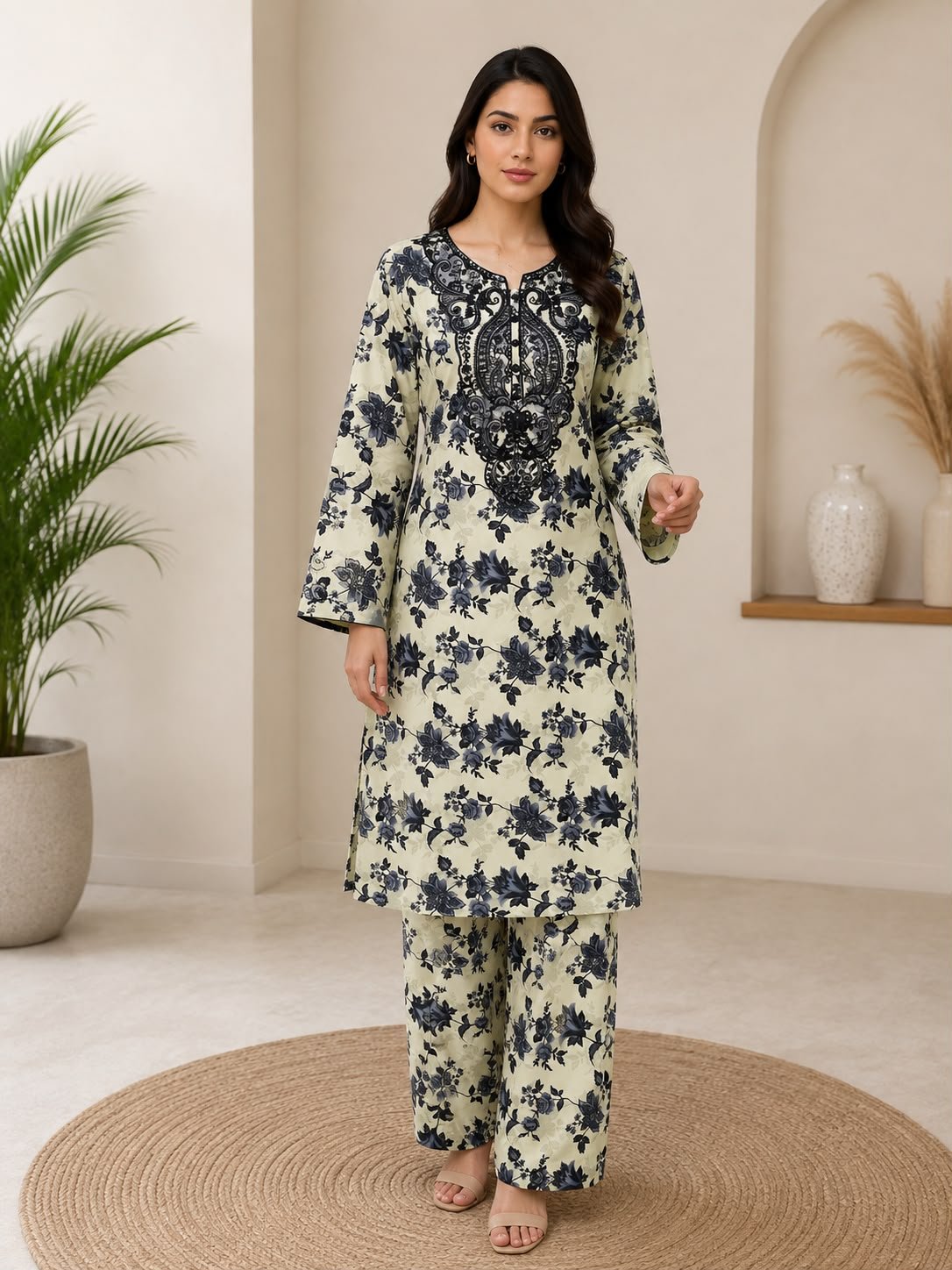 2 Piece - Embroidered Suit - 10