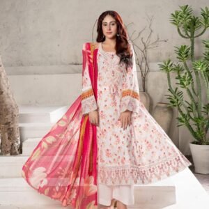 3 Piece - Embroidered Lawn Suit - 08