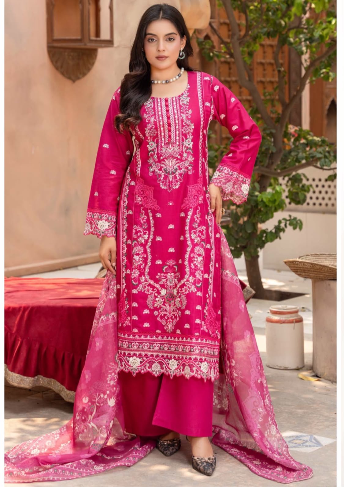 3 Piece - Embroidered Lawn Suit - 19