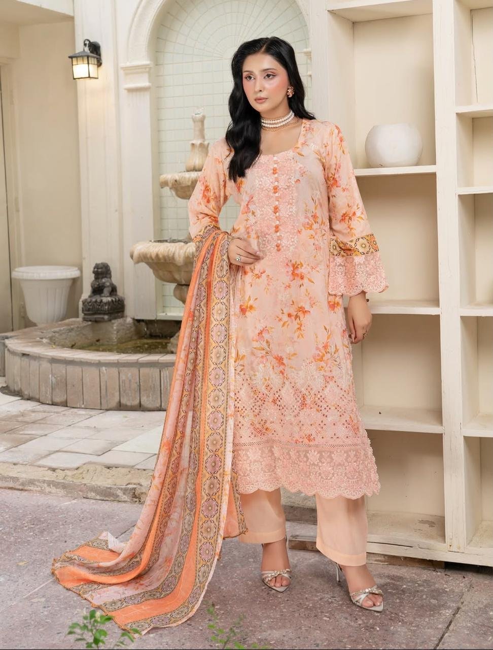3 Piece - Embroidered Lawn Suit - 12