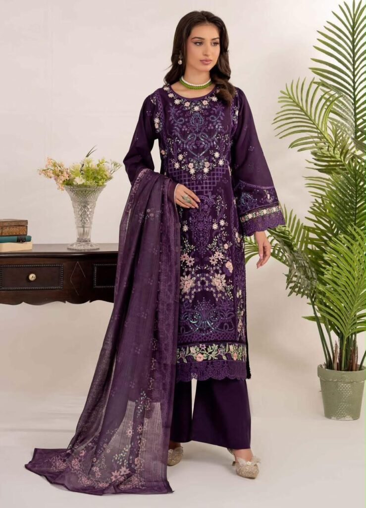 3 Piece – Embroidered Lawn Suit – 05