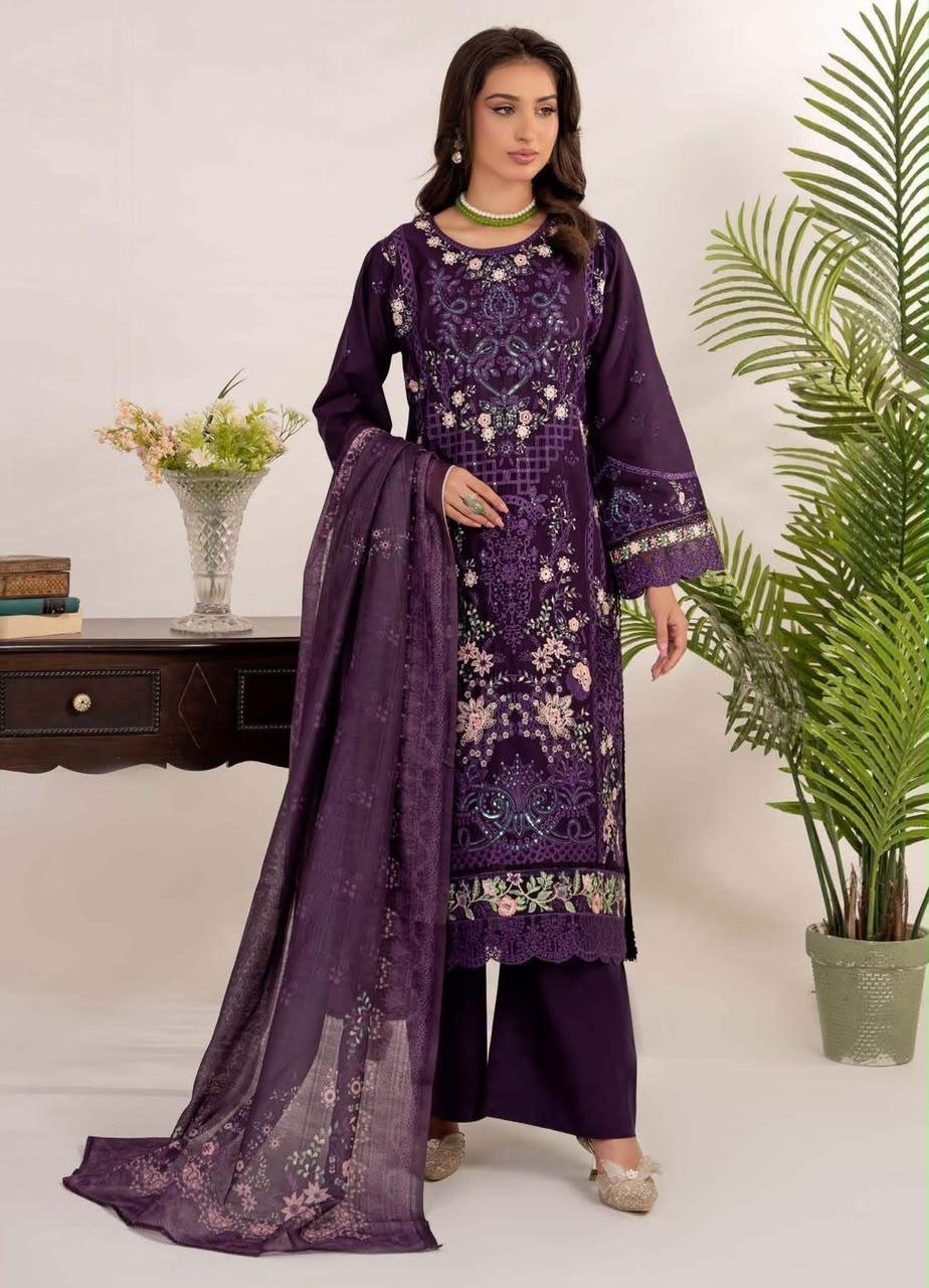 3 Piece - Embroidered Lawn Suit - 05