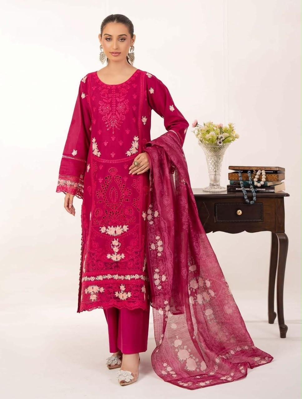 3 Piece - Embroidered Lawn Suit - 02