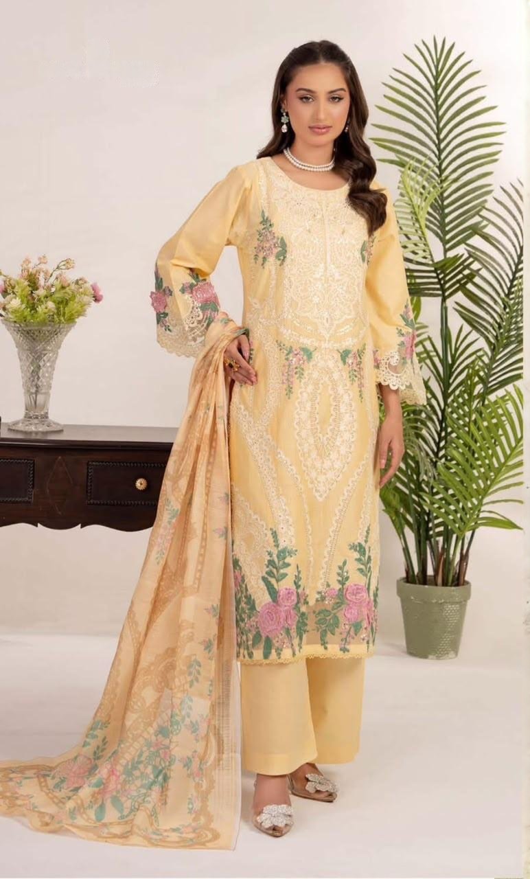 3 Piece - Embroidered Lawn Suit - 03