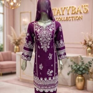 3 Piece - Embroidered Cotton Suit - 07