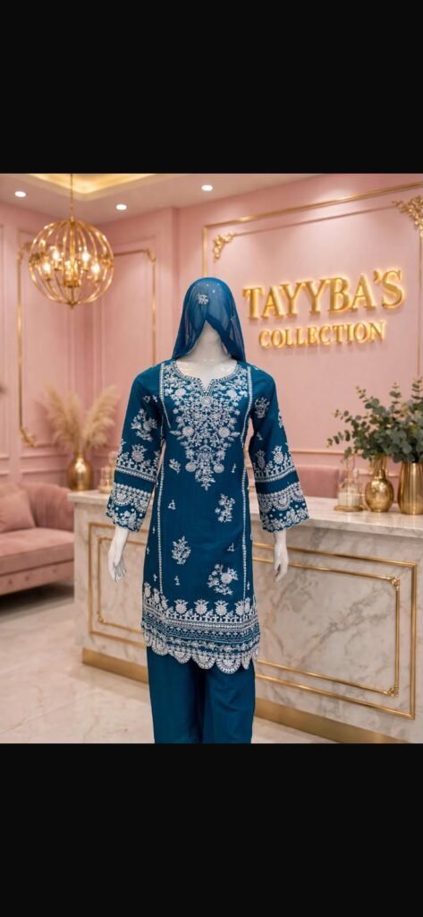 3 Piece – Embroidered Cotton Suit – 08
